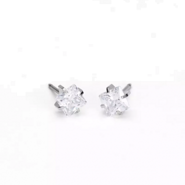 Blomdahl Silver Titanium Tiffany Edge Earrings 5mm