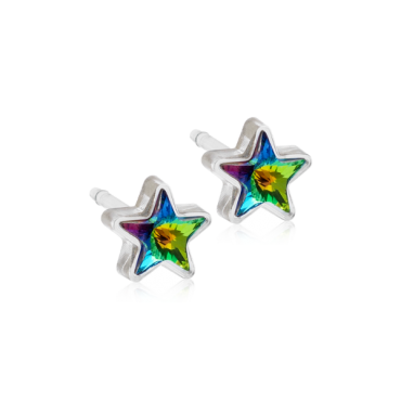 Blomdahl Shimmer Green Star Earrings 6mm